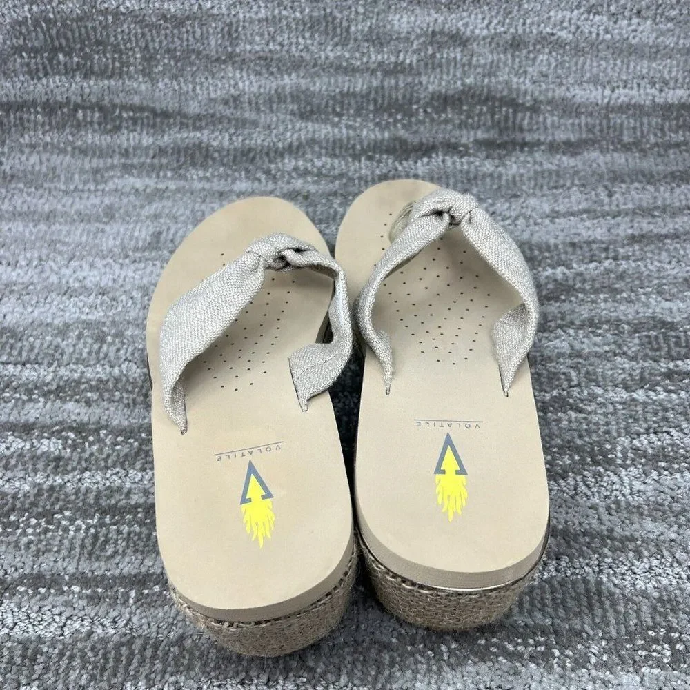 Volatile Women Wedge Flip Flop Thong Platform Espadrilles Sandals Shoes Size 10